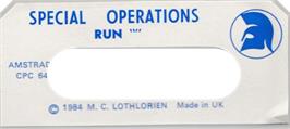 Top of cartridge artwork for Special Operations on the Amstrad CPC.