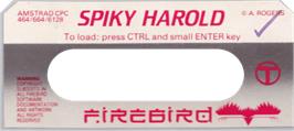 Top of cartridge artwork for Spiky Harold on the Amstrad CPC.