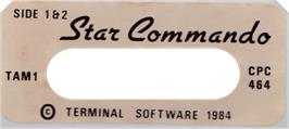 Top of cartridge artwork for Star Commando on the Amstrad CPC.
