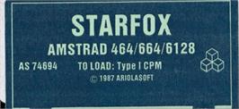 Top of cartridge artwork for Starfox on the Amstrad CPC.