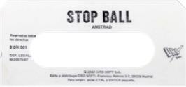 Top of cartridge artwork for Stop-Ball on the Amstrad CPC.