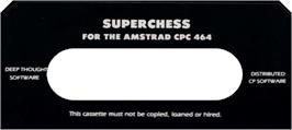 Top of cartridge artwork for Super Chess on the Amstrad CPC.