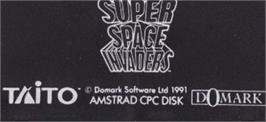 Top of cartridge artwork for Super Space Invaders on the Amstrad CPC.