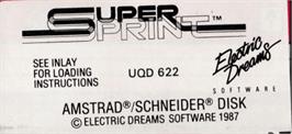 Top of cartridge artwork for Super Sprint on the Amstrad CPC.