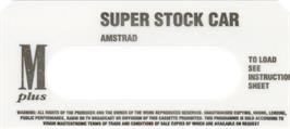 Top of cartridge artwork for Super Stock Car on the Amstrad CPC.
