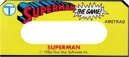Top of cartridge artwork for Superman - The Game on the Amstrad CPC.