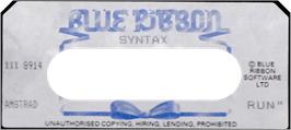 Top of cartridge artwork for Syntax on the Amstrad CPC.