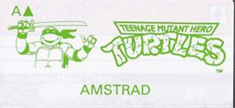 Top of cartridge artwork for Teenage Mutant Hero Turtles on the Amstrad CPC.