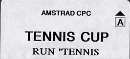 Top of cartridge artwork for Tennis Cup on the Amstrad CPC.