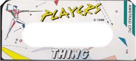 Top of cartridge artwork for Thing! on the Amstrad CPC.