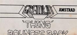 Top of cartridge artwork for Thing Bounces Back on the Amstrad CPC.