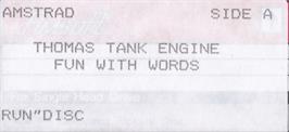 Top of cartridge artwork for Thomas The Tank Engine's Fun With Words on the Amstrad CPC.