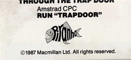 Top of cartridge artwork for Through The Trap Door on the Amstrad CPC.