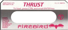 Top of cartridge artwork for Thrust on the Amstrad CPC.