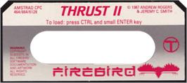 Top of cartridge artwork for Thrust 2 on the Amstrad CPC.