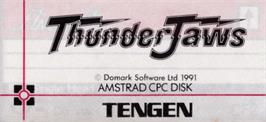 Top of cartridge artwork for Thunder Jaws on the Amstrad CPC.
