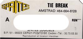 Top of cartridge artwork for Tie Break on the Amstrad CPC.