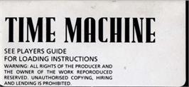 Top of cartridge artwork for Time Machine on the Amstrad CPC.