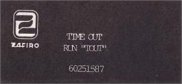 Top of cartridge artwork for Time Out on the Amstrad CPC.