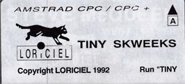 Top of cartridge artwork for Tiny Skweeks on the Amstrad CPC.
