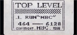 Top of cartridge artwork for Top Level on the Amstrad CPC.