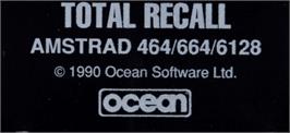 Top of cartridge artwork for Total Recall on the Amstrad CPC.