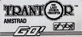 Top of cartridge artwork for Trantor the Last Stormtrooper on the Amstrad CPC.