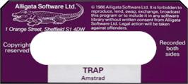 Top of cartridge artwork for Trap on the Amstrad CPC.