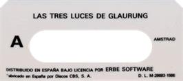 Top of cartridge artwork for Tres Luces De Glaurung, Las on the Amstrad CPC.