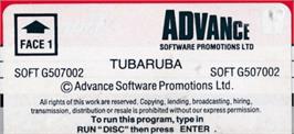 Top of cartridge artwork for Tubaruba on the Amstrad CPC.