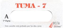 Top of cartridge artwork for Tuma 7 on the Amstrad CPC.