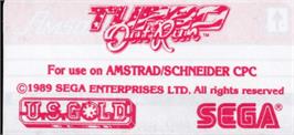 Top of cartridge artwork for Turbo Out Run on the Amstrad CPC.