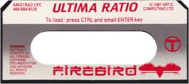 Top of cartridge artwork for Ultima Ratio on the Amstrad CPC.
