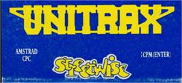 Top of cartridge artwork for Unitrax on the Amstrad CPC.