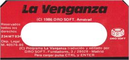 Top of cartridge artwork for Venganza De Johny Comomolo, La on the Amstrad CPC.
