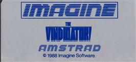 Top of cartridge artwork for Vindicator, The on the Amstrad CPC.