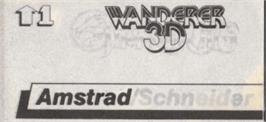 Top of cartridge artwork for Wanderer 3D on the Amstrad CPC.
