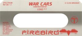Top of cartridge artwork for War Cars Construction Set on the Amstrad CPC.