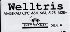Top of cartridge artwork for Welltris on the Amstrad CPC.