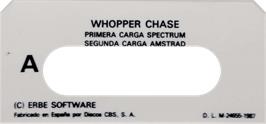 Top of cartridge artwork for Whopper Chase on the Amstrad CPC.
