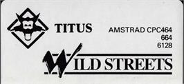 Top of cartridge artwork for Wild Streets on the Amstrad CPC.
