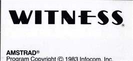 Top of cartridge artwork for Witness, The on the Amstrad CPC.