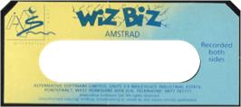 Top of cartridge artwork for Wiz-Biz on the Amstrad CPC.
