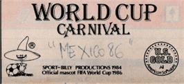 Top of cartridge artwork for World Cup Carnival: Mexico '86 on the Amstrad CPC.