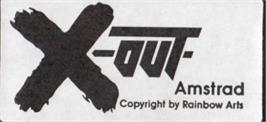 Top of cartridge artwork for X-Out on the Amstrad CPC.