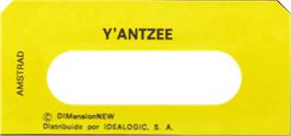 Top of cartridge artwork for Y'ahtzee on the Amstrad CPC.