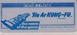 Top of cartridge artwork for Yie Ar Kung-Fu on the Amstrad CPC.