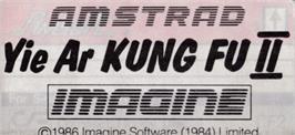 Top of cartridge artwork for Yie Ar Kung-Fu 2 on the Amstrad CPC.