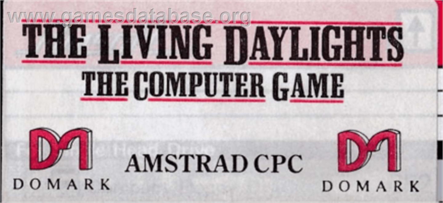 007 - The Living Daylights - Amstrad CPC - Artwork - Cartridge Top