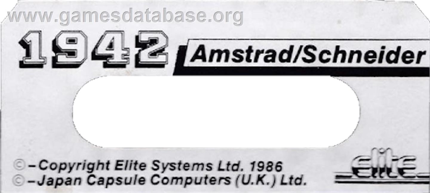 1942 - Amstrad CPC - Artwork - Cartridge Top
